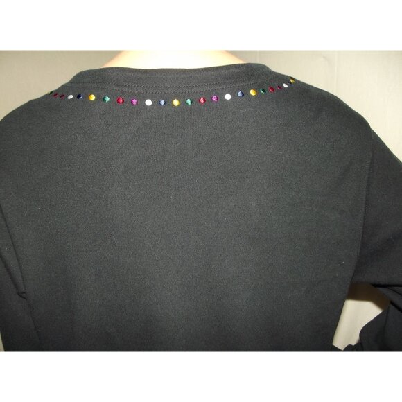 Bechamel Jacket Womens Small Black embroidered button knit cardigan crew neck - Picture 10 of 11